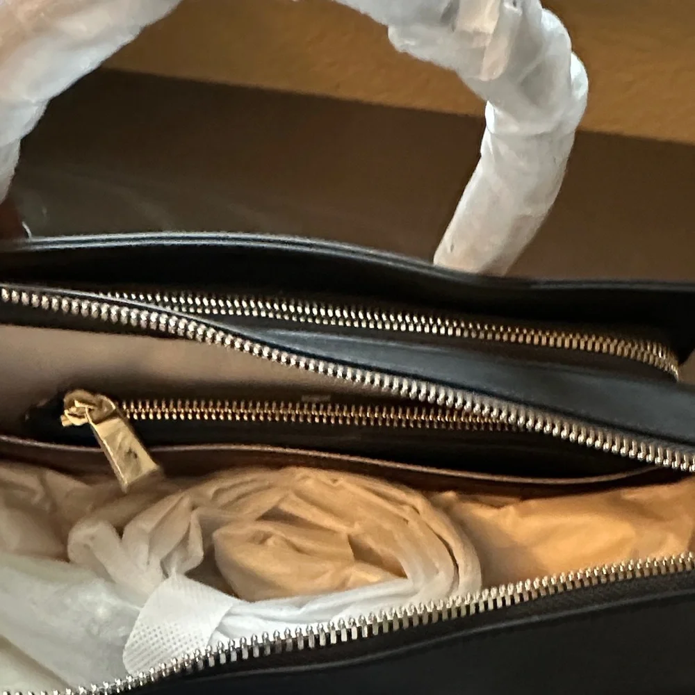 DVRH Tan Brown Black Women's Concealed Carry Leather Satchel w/Shoulder Strap - Picture 11 of 16